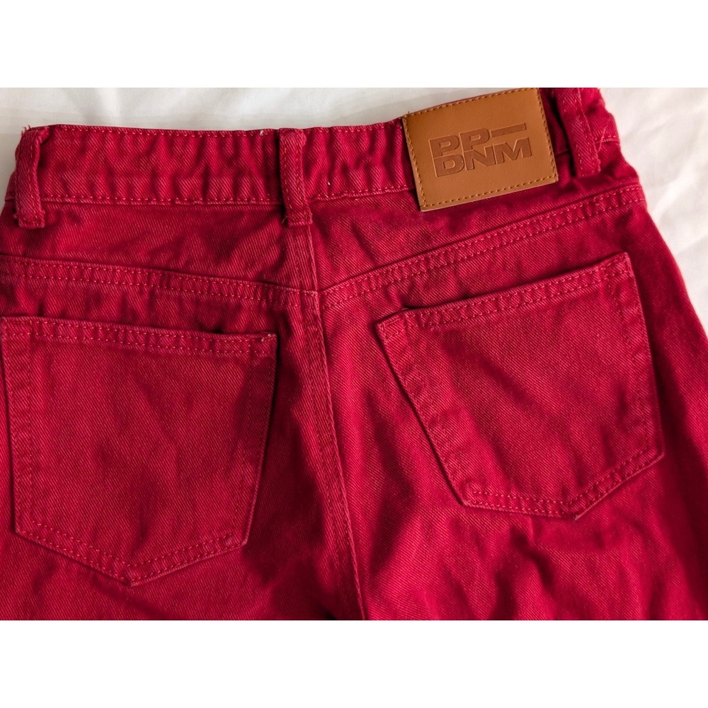 Princess Polly XX Red Wide Leg High Waisted Denim Jeans Juniors Womens Size 0 - Picture 10 of 16